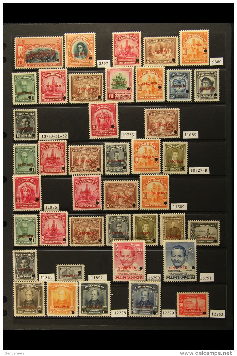 1910-1956 SPECIMEN OVERPRINTS. NEVER HINGED MINT COLLECTION Of Various Stamps With "Specimen" Overprints And Small... - Kolumbien