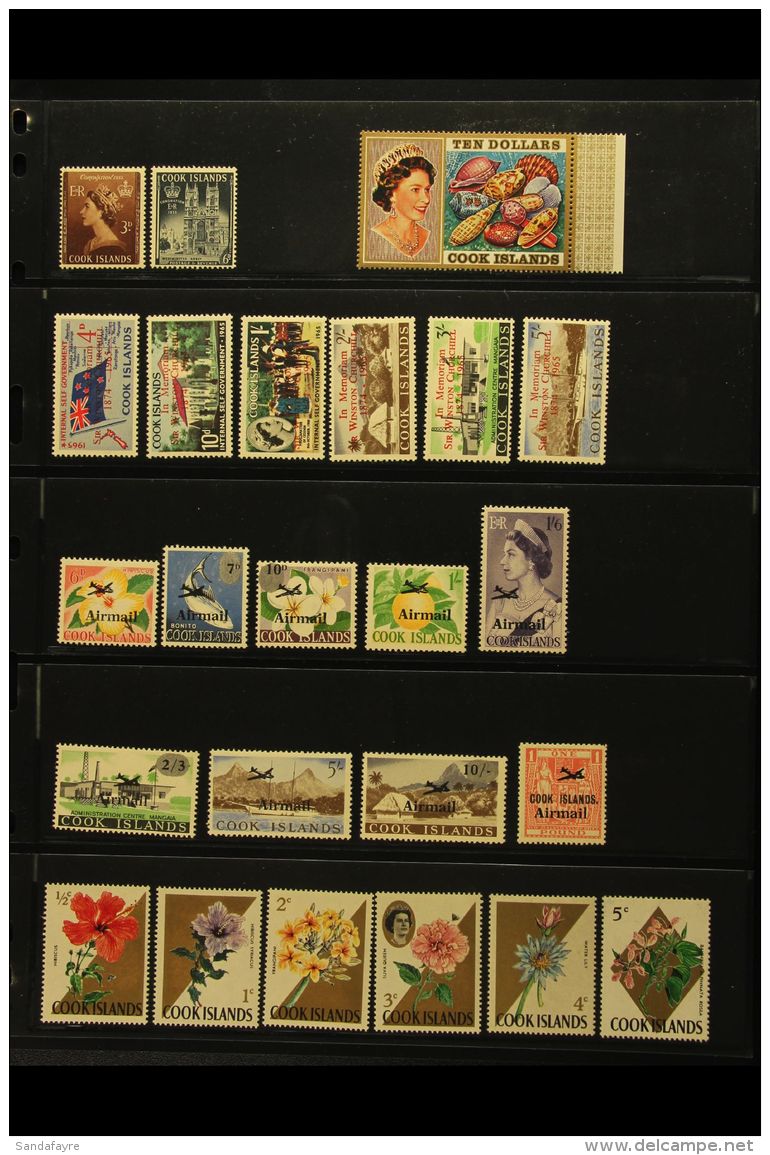 1953-93 NHM COLLECTION Presented On Stock Pages. Includes 1966 Churchill &amp; Air Opts Sets, 1974-75 Shells To... - Cookeilanden