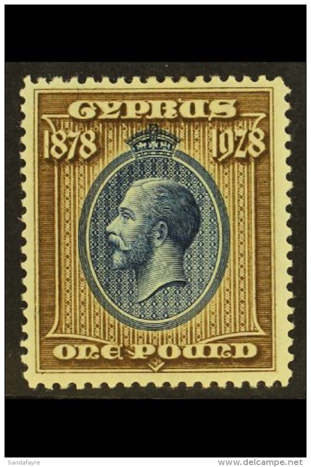 1928 &pound;1 Blue And Bistre-brown 50th Anniv Of British Rule, SG 132, Fine Mint. For More Images, Please Visit... - Andere & Zonder Classificatie