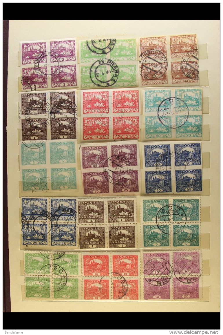 1891-1940 USED BLOCKS OF FOUR. A Collection Of Virtually All Different Used BLOCKS Of 4 On Stock Pages, Inc... - Autres & Non Classés