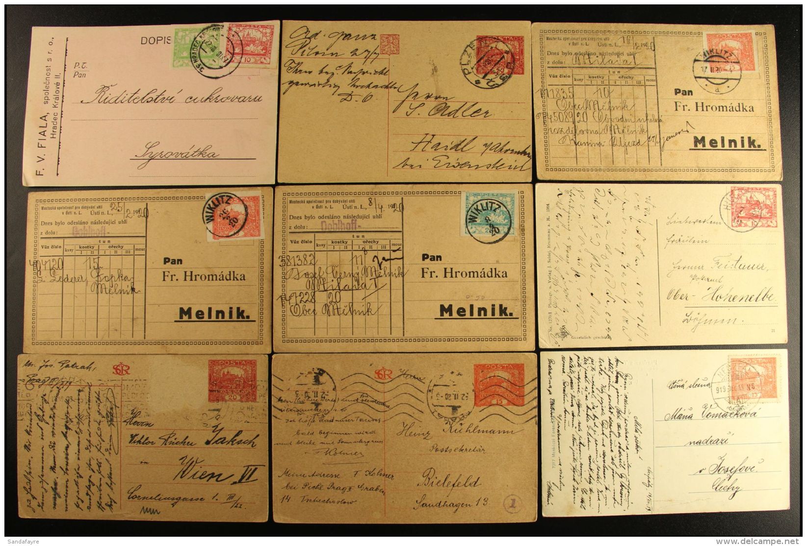 1919-1920 'CASTLE' TYPES POSTAL HISTORY. An Interesting Group Of Covers &amp; Postcards Bearing Various Castle... - Autres & Non Classés