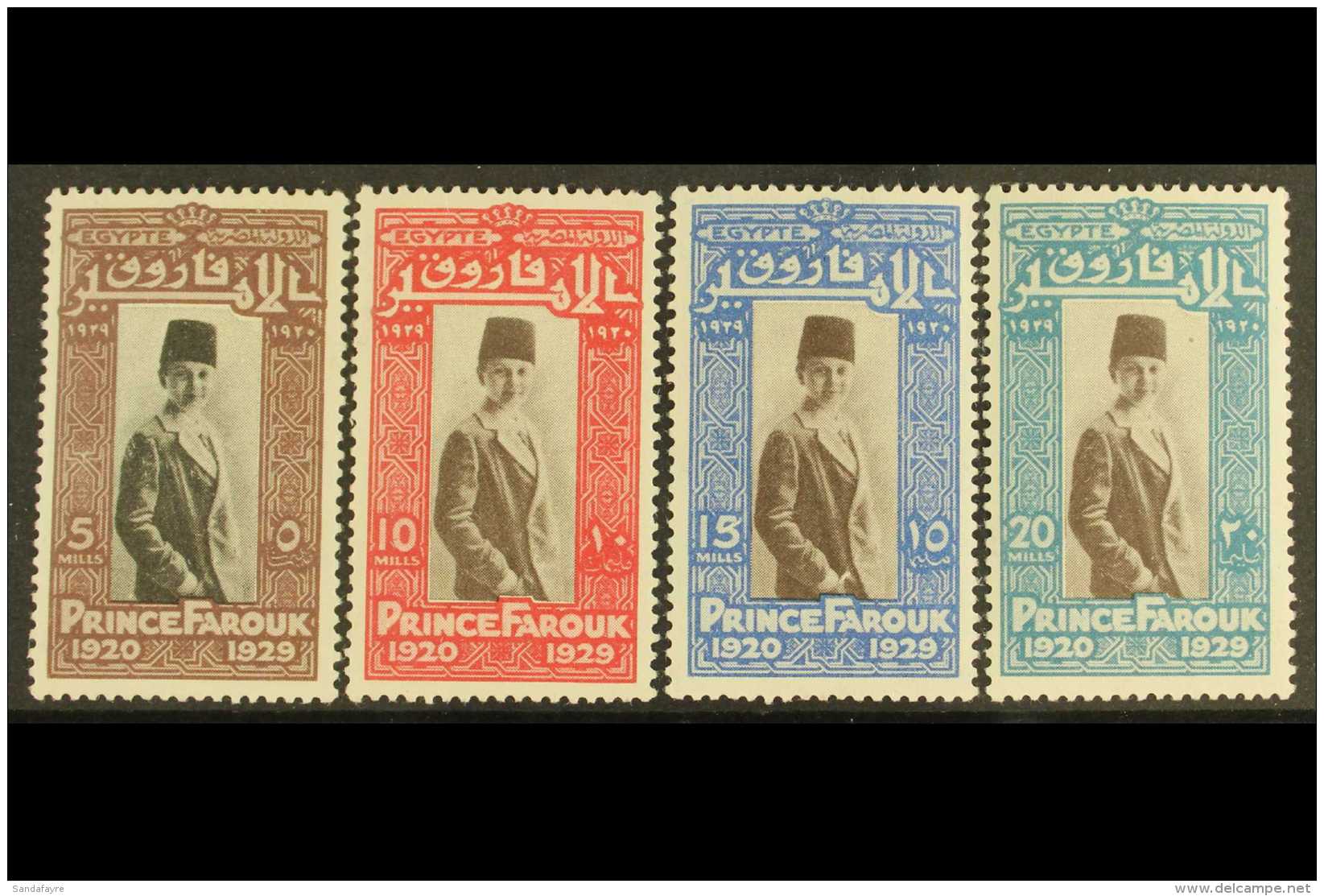 1929 SPECIAL PRINTING. Birthday Complete Set With Different Colours Of Centres (5m Centre In Black And Others In... - Other & Unclassified