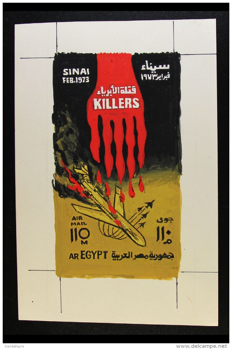 1973 ATTACK ON LIBYAN AIRLINER OVER SINAI Original Hand Painted Artwork For The Issued 110m Air Stamp (SG 1197),... - Other & Unclassified