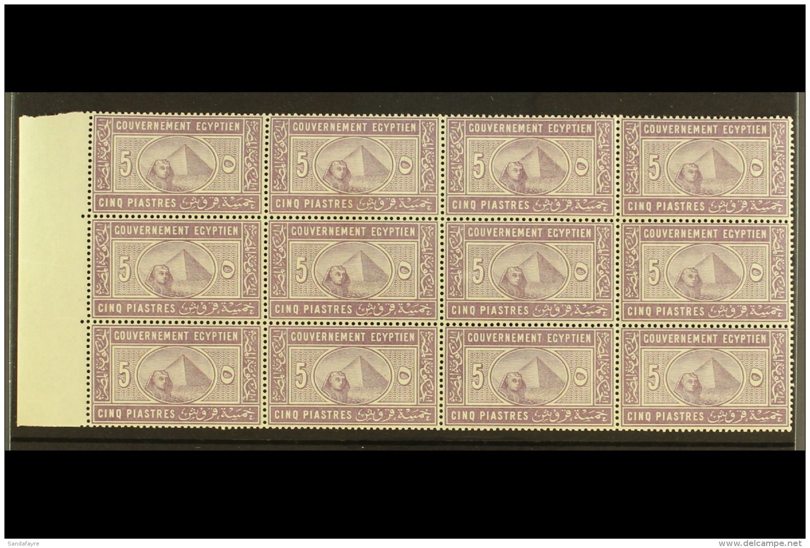 REVENUE STAMPS 1887 General Revenue 5pi Reddish Lilac, Feltus 4, Marginal BLOCK OF TWELVE (4 X 3), Never Hinged... - Other & Unclassified