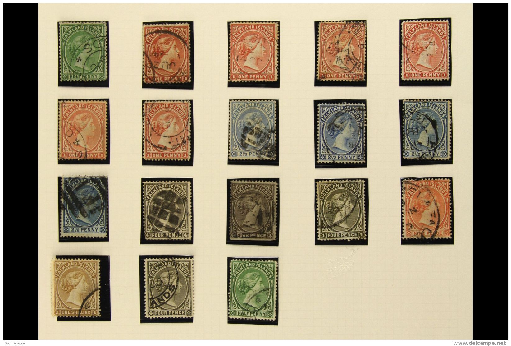 1891 - 1902 GOOD USED SELECTION Range Of Values To 1s With Shades And Some Interest In Cork And Cds Cancels Incl... - Falkland