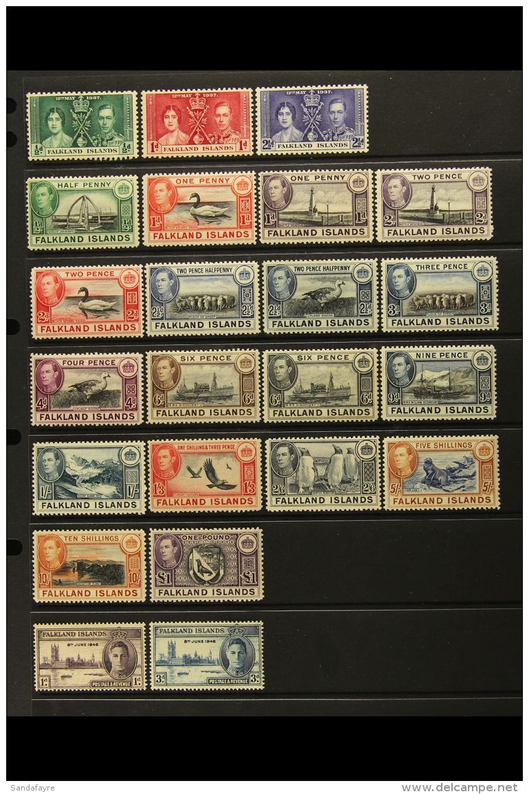 1937-1952 COMPLETE FINE MINT COLLECTION On Stock Pages, All Different, Inc 1938-50 Set (a Few Low Values With... - Falklandinseln