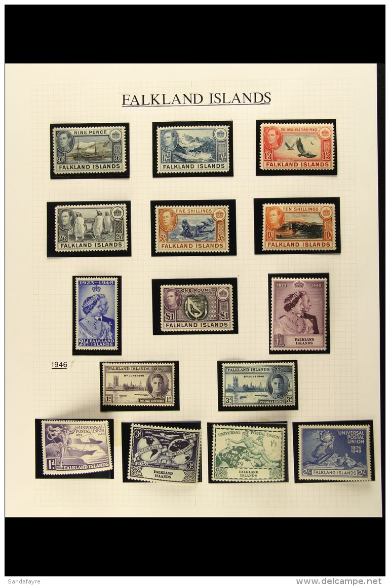 1937-52 KGVI MINT COLLECTION Presented In Mounts On Album Pages. Includes 1938-50 Pictorial Definitives With All... - Falklandeilanden