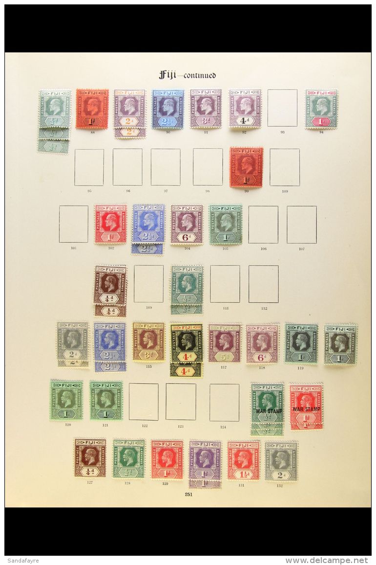 1876-1935 FINE MINT COLLECTION Presented On Imperial Pages, Collection Strength KEVII &amp; KGV Defins With... - Fidji (...-1970)