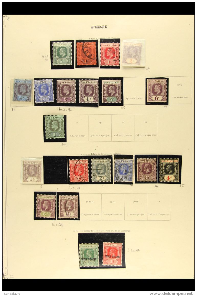1878-1974 MINT &amp; USED COLLECTION Presented On Pages. Inc QV Range To 1s Used, KEVII To 6d &amp; 1s Mint, KGV... - Fidschi-Inseln (...-1970)