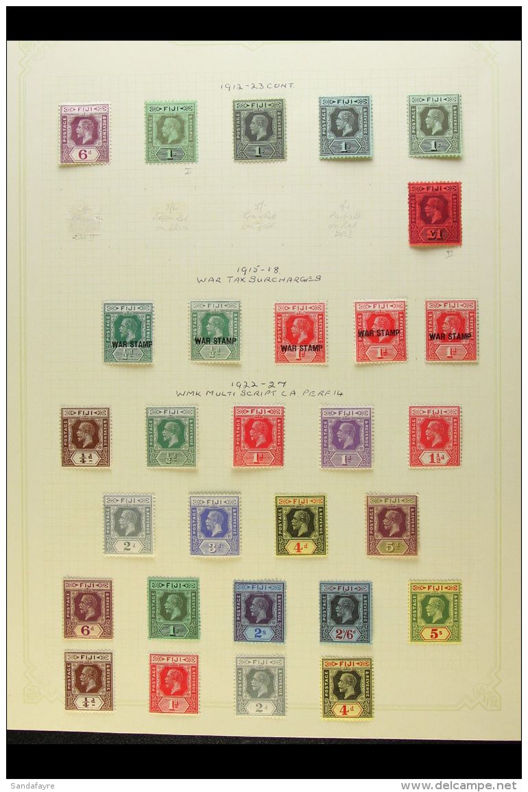 1912-1935 COMPREHENSIVE FINE MINT COLLECTION On Leaves, Almost COMPLETE For The Period, Inc 1912-23 Set To 1s... - Fiji (...-1970)