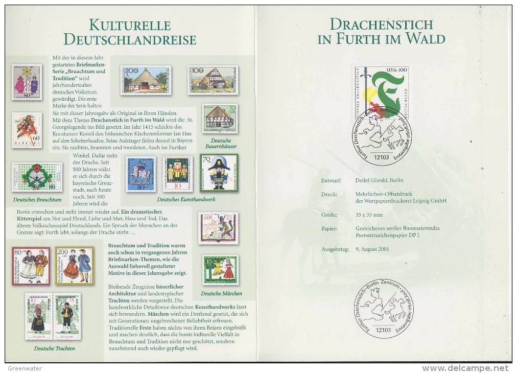 Germany 2001 Drachenstich In Firth Im Wald Souvenir Card (F5657) - Brieven En Documenten