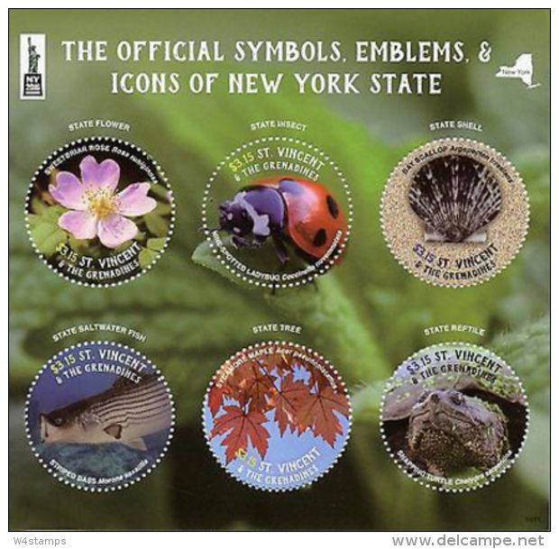 St Vincent & Grenadines 2016 MNH Symbols Icons New York State NY2016 6v M/S - Autres & Non Classés