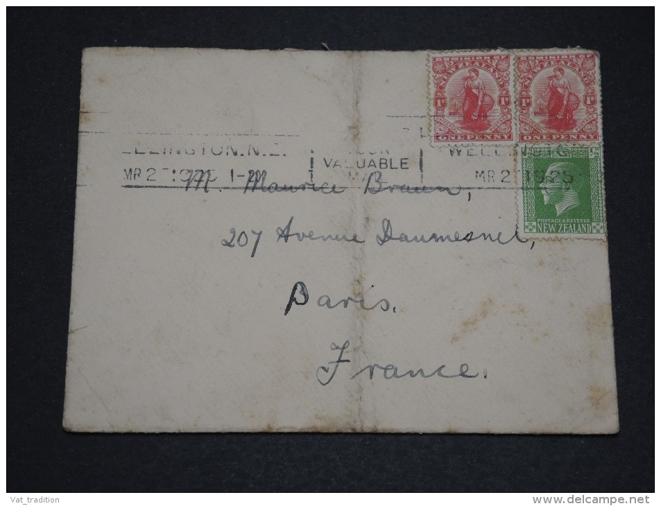 NOUVELLE ZÉLANDE - Enveloppe Pour La France En 1925 - A Voir - L 1844 - Cartas & Documentos