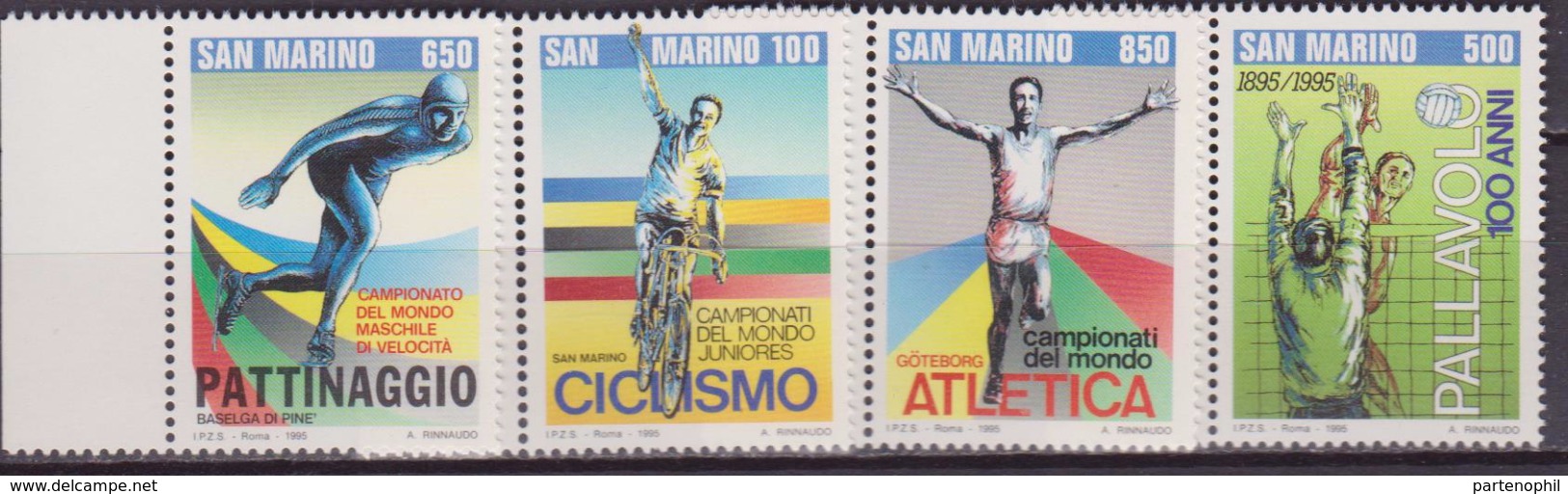 SAN MARINO 1995 SPORT CICLISMO/PALLAVOLO/ATLETICA/PATTINAGGIO 1442/5  MNH - Ciclismo