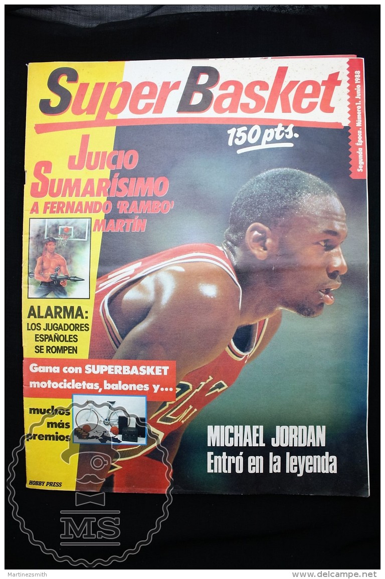 Super Basket Spanish Basketball Magazine - Nº 1 June 1988 - Michael Jordan Article & Byron Scott - Lakers Poste - Sonstige & Ohne Zuordnung