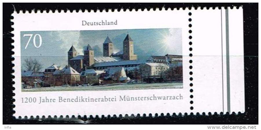 Bund 2016, Michel#  3258 ** 1200 Jahre Benediktinerabtei Münsterschwarzach - Neufs