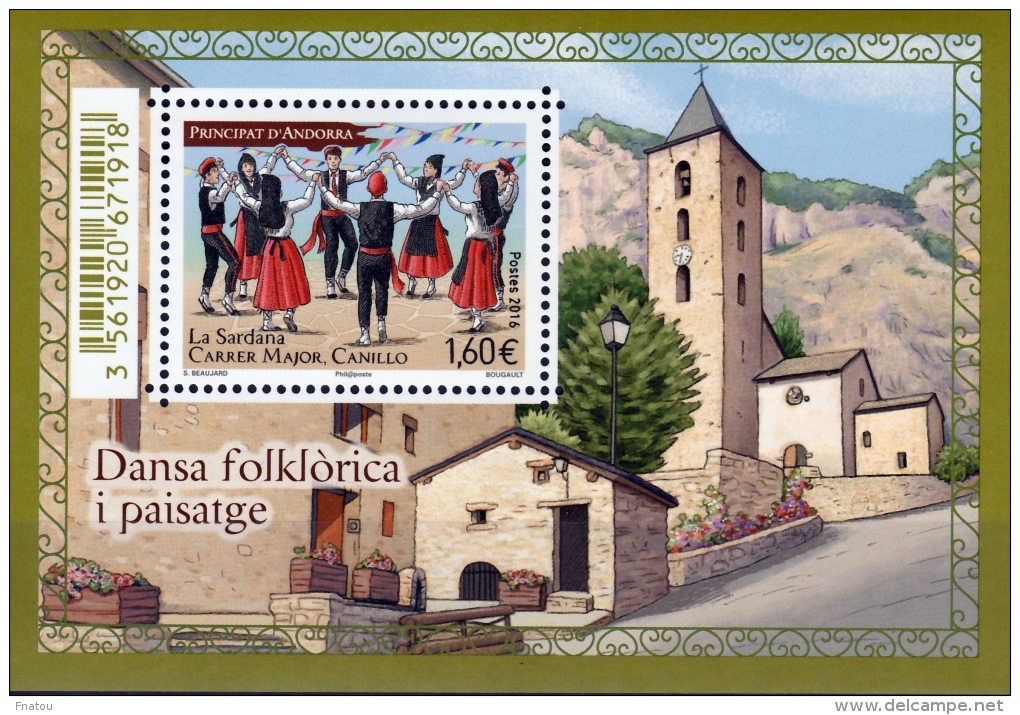 Andorra (French Adm.), Dance "El Contrapas" In Ordino 2015, MNH VF  Souvenir Sheet Of One - Neufs