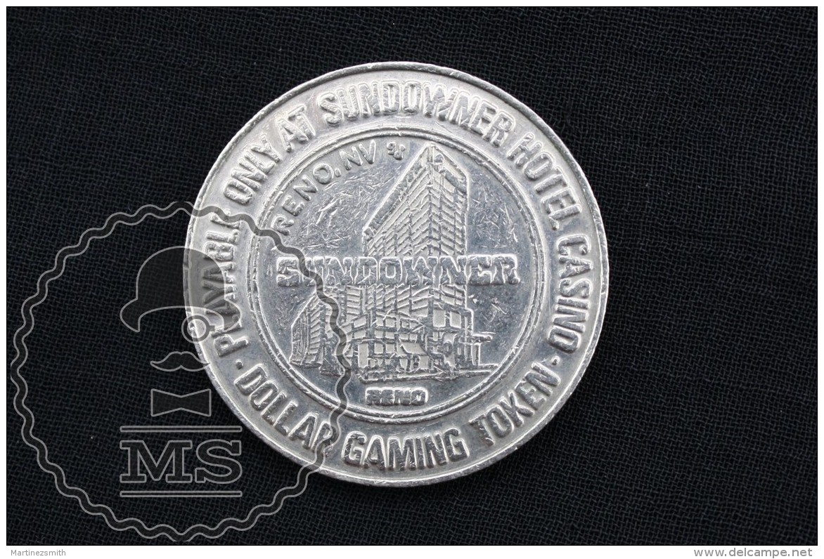 Vintage 1987 Sundowner Hotel Casino, Reno, Nevada, United States - One Dollar Gaming Token/ Chip - Casino