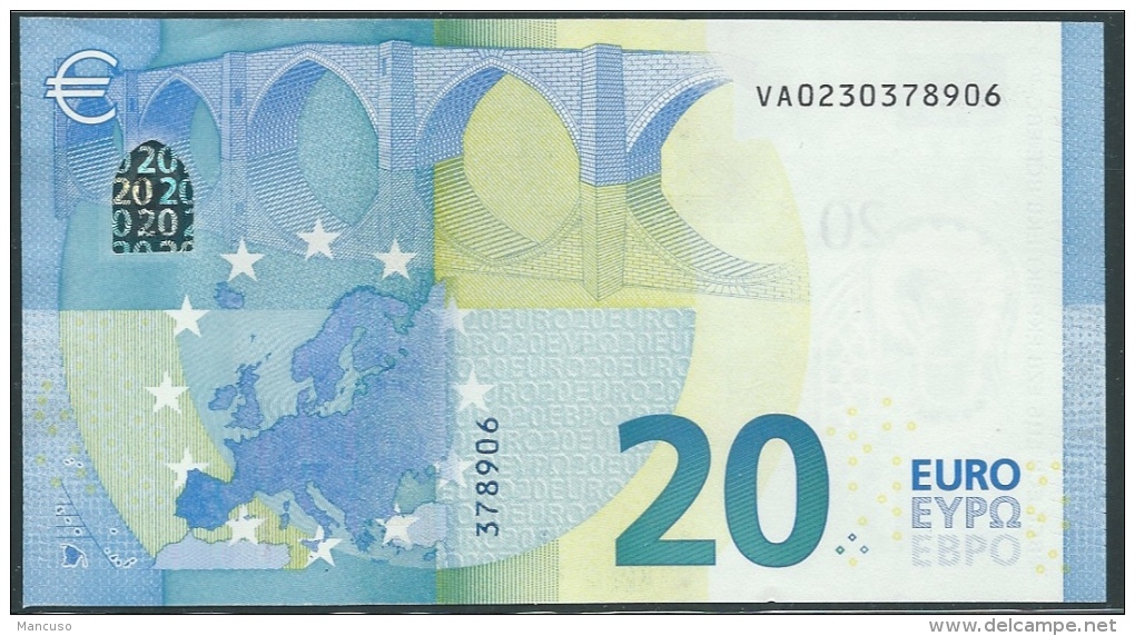 &euro; 20 SPAIN  VA V001 B5  DRAGHI  UNC - 20 Euro