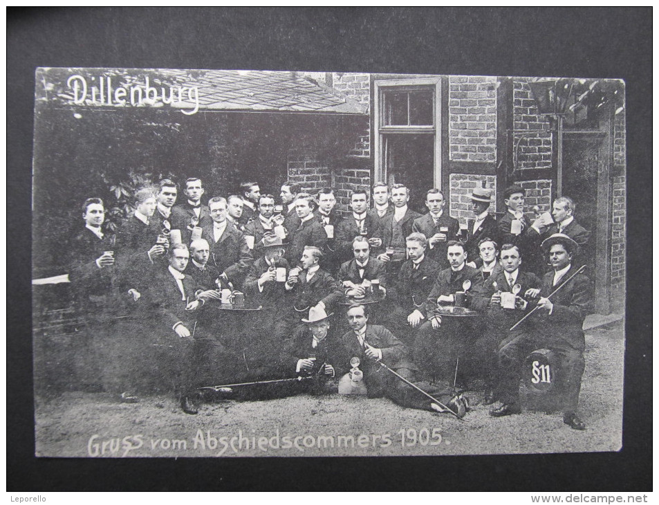 AK DILLENBURG Studentika ? Abschiedcommers 1905 // D*21046 - Dillenburg