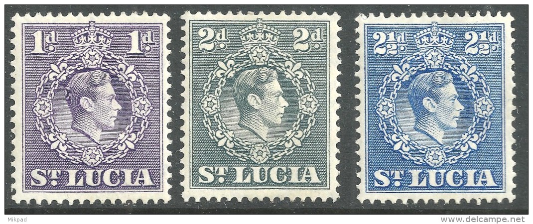 St Lucia 1938 Perf 14.5 X 14 Low Values - Mint - Ste Lucie (...-1978)