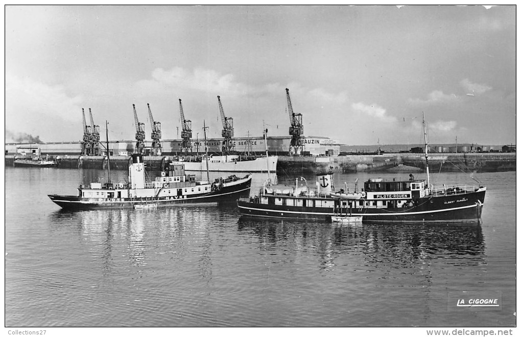 76-LE HAVRE- LES BÂTEAUX PILOTES DU HAVRE ET DE ROUEN, ET LA GARE MARITINE DU QUAI D´ESCALE - Harbour