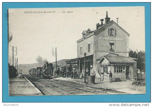 CPA - Chemin De Fer Arrivée Du Train En Gare De SAINT-JULIEN-DU-SAULT 89 - Saint Julien Du Sault