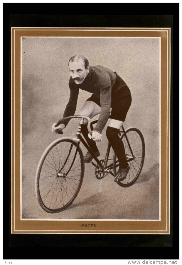 CYCLISME - VELO - Portrait De MAYER Tiré D´une Revue De 1904 Et Collé Sur Feuille A4 - Non Classés