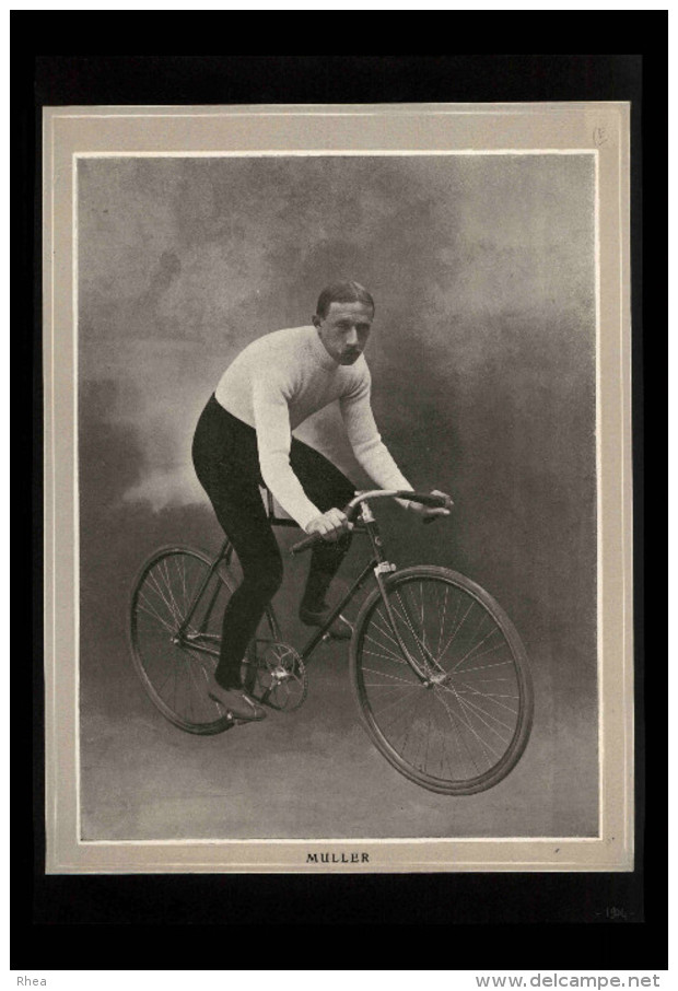 CYCLISME - VELO - Portrait De MULLER Tiré D´une Revue De 1904 Et Collé Sur Feuille A4 - Non Classés