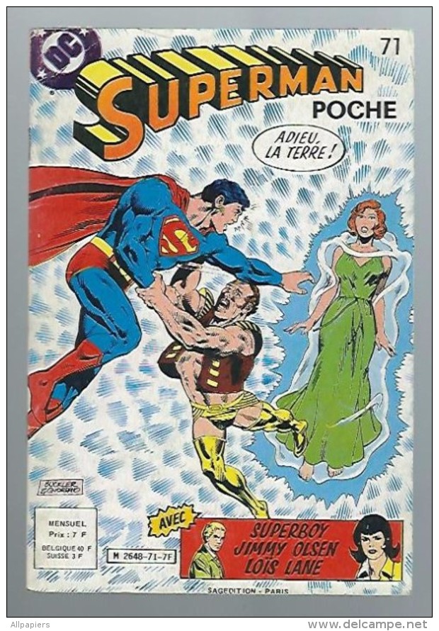 Superman Poche N°71 Adieu La Terre - Superboy - Jimmy Olsen - Lois Lane - Giuseppe Saronni De 1983 - Superman