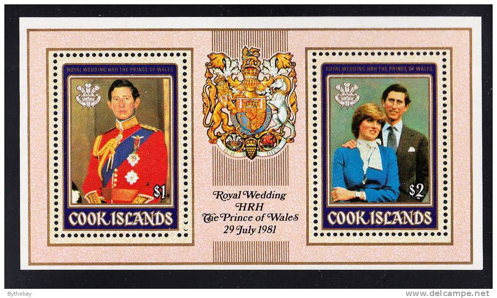 Cook Islands MNH Scott #660a SG #MS814 Souvenir Sheet Of 2 Royal Wedding Prince Charles, Lady Diana - Cook