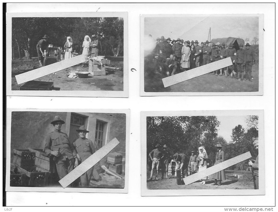 1917 Clermont Breuvanne En Basagny Ambulance Américaine Infirmières Et Infirmiers 4 Photos 1914-1918 14-18 Ww1 Wk1 - War, Military