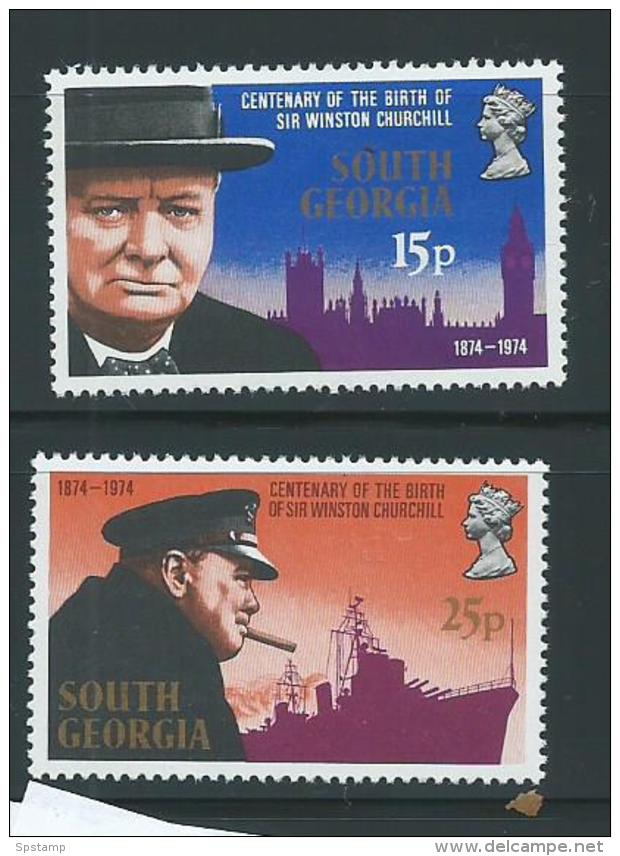 South Georgia 1974 Churchill Set 2 MNH - South Georgia