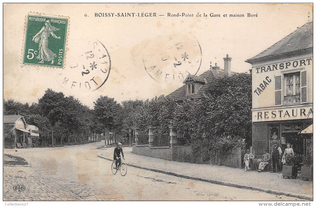 94-BOISSY-SAINT-LEGER- ROND-POINT DE LA GARE ET MAISON BORE - Boissy Saint Leger