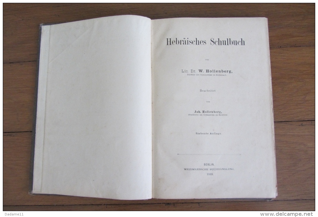 Hebraïsch Schulbuch Par Hollenberg Berlin Protestantisme 1889 Alsace Judaica - Livres Anciens