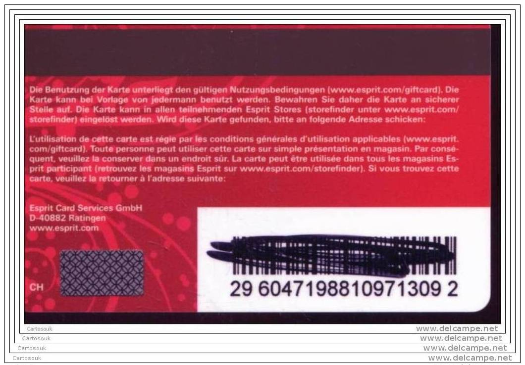 CE0384   CARTE CADEAU   SUISSE   ESPRIT - Gift Cards