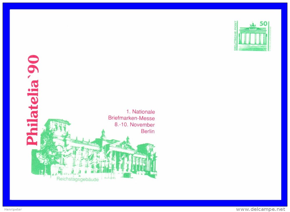 YT 2949 Sur Enveloppe Illustrée - Exposition Philatélique Philatelia 90 Reichstagsgebäude - Allemagne Orientale 1990 - Covers - Mint