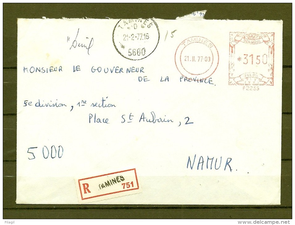 Brief Van Tamines Naar Namur - 1960-79