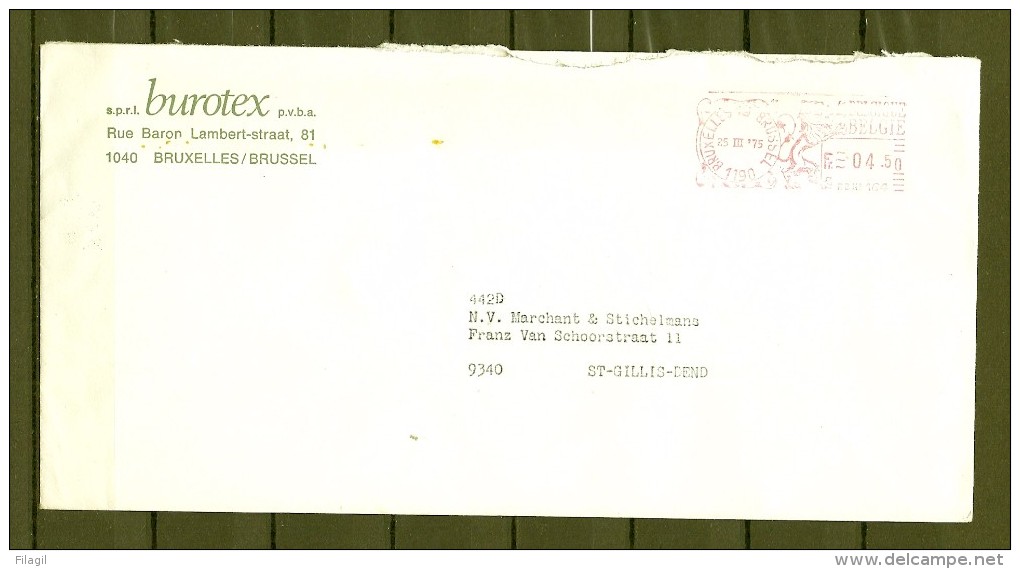Brief Van Bruxelles 19 Brussel Naar St Gilles Dendermonde - 1960-79