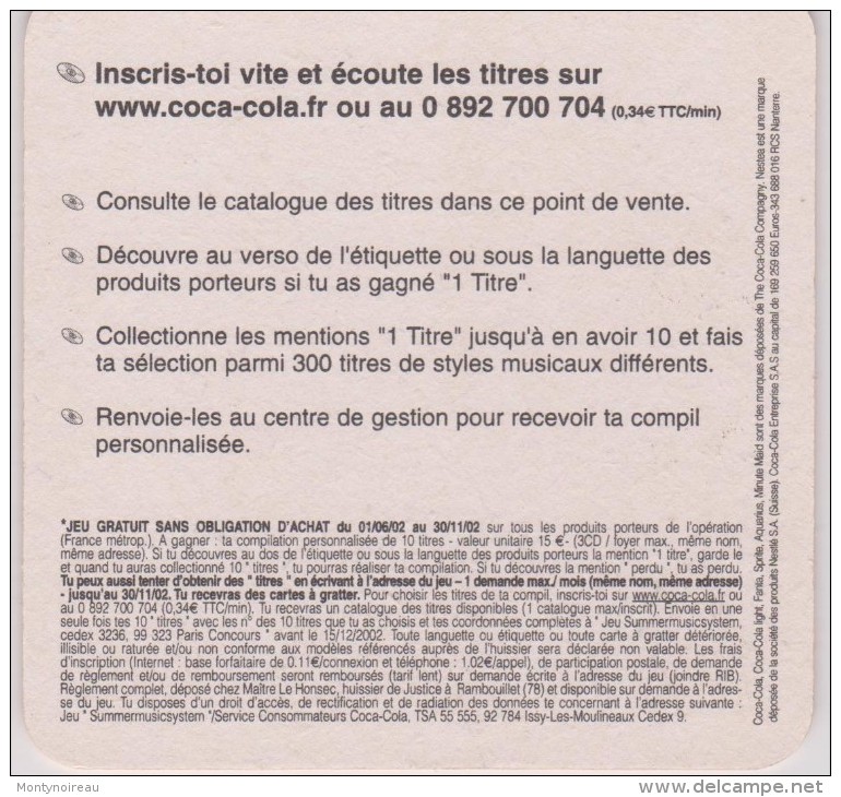 Sous  Bocks :  Coca-cola , Compose  Ta  Compil , Musique  Année  2002 - Sous-bocks