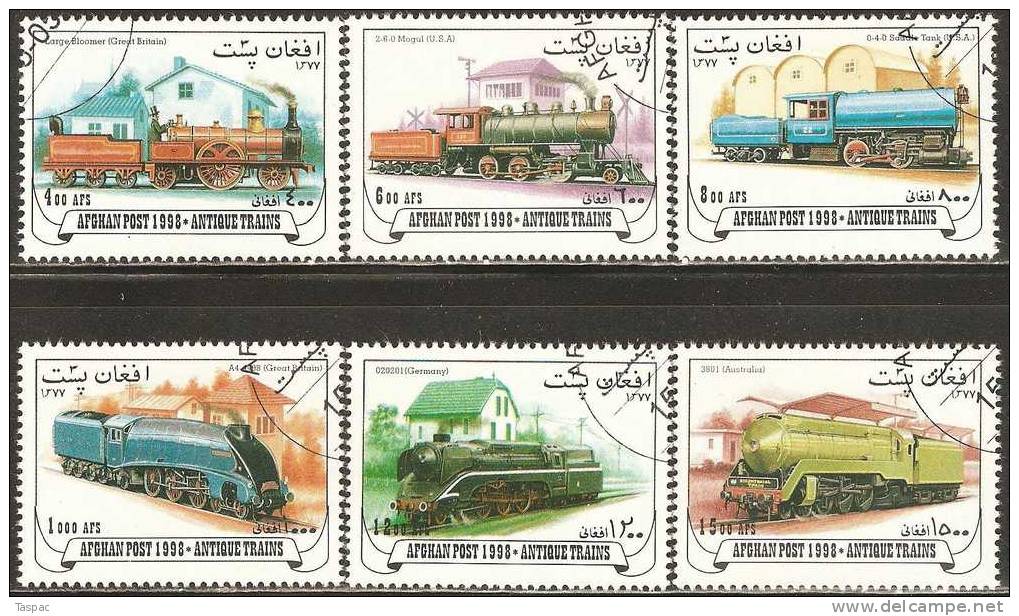 Afghanistan 1998 Mi# 1768-1773 Used - Locomotives - Afghanistan