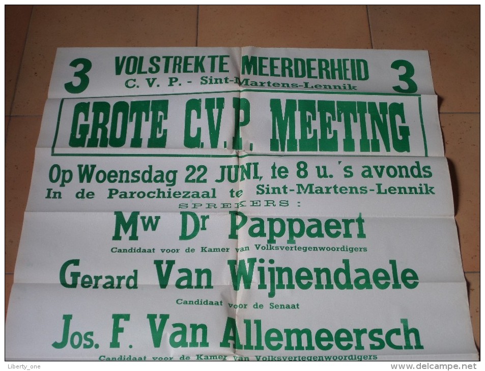 3 Volstrekte Meerderheid C.V.P. 3 - Sint-Martens-Lennik 22 Juni ( Pappaert Van Wijnendaele Van Allemeersch Everaert ! - Affiches