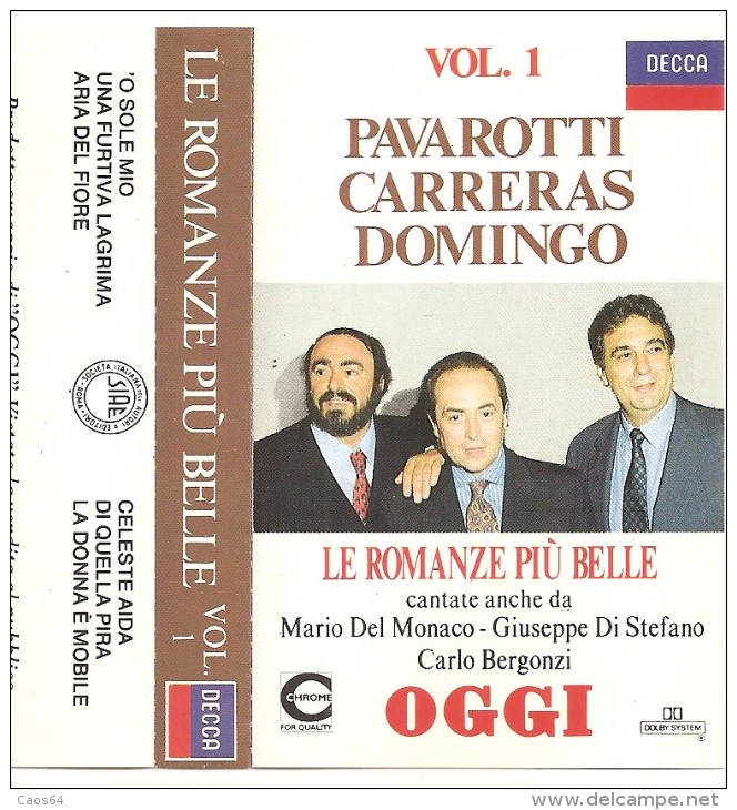 PAVAROTTI CARRERAS DOMINGO LE ROMANZE PIU' BELLE VOL.1 - Audiokassetten