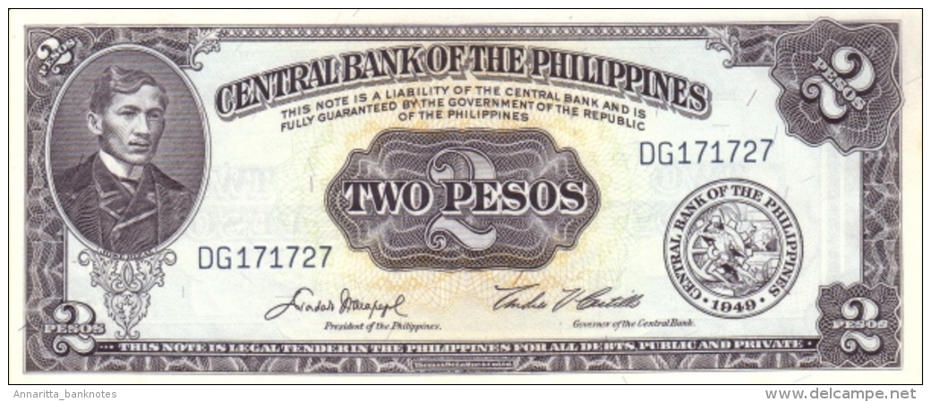 PHILIPPINES 1 PESO ND (1969) P-133h UNC [PH133h] - Philippines