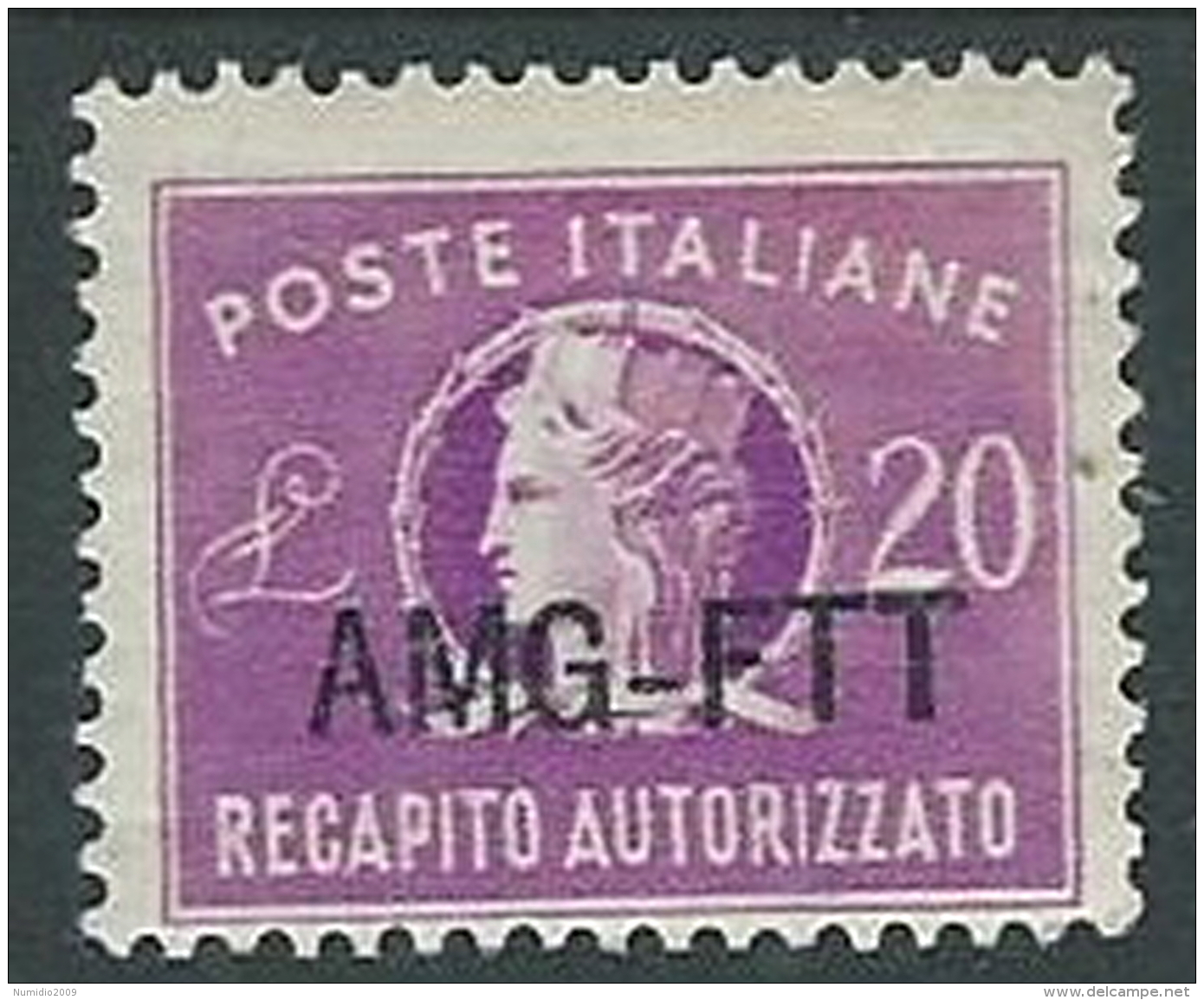 1949-52 TRIESTE A RECAPITO AUTORIZZATO 20 LIRE MH * - P19 - Eilsendung (Eilpost)