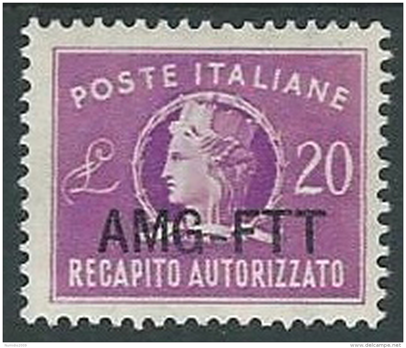 1949-52 TRIESTE A RECAPITO AUTORIZZATO 20 LIRE MH * - P19-5 - Express Mail