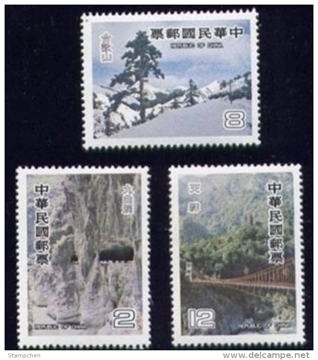 1980 Taiwan Scenery Stamps Suspension Bridge Mount Snow Tunnel Landscape - Climate & Meteorology