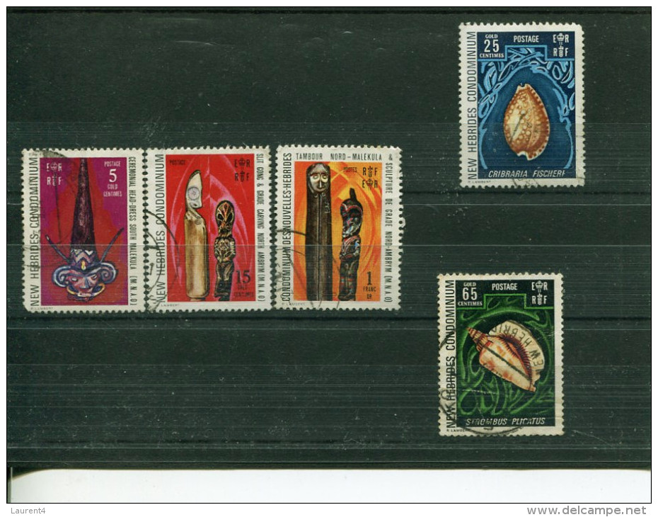 (stamp 400 - 02-09-2016) Selection Of Used New Hebrides Shell Stamps - Other & Unclassified