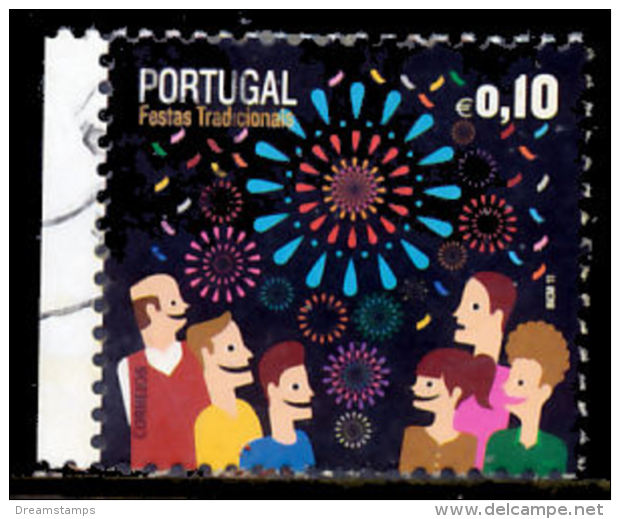 !										■■■■■ds■■ Portugal 2011 AF#4044ø Popular Parties Festas Nice Stamp VFU (k0020) - Oblitérés