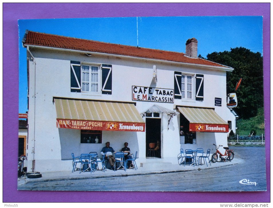 Cpsm Cpm 08 SENUC  Cafe Tabac LE MARCASSIN Chez Andre "CIM" PUB Biere Le Pecheur Kronenbourg - Other & Unclassified